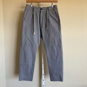 Eleventy Mens 46 Drawstring Cotton‎ Blended Premium Pleated Pants Textured